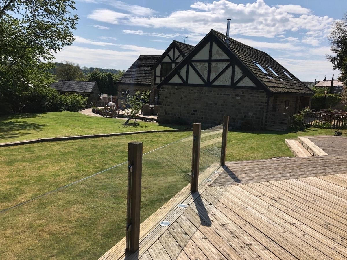 Decking detail in a completed garden